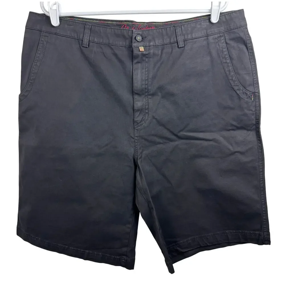 Robert Graham Men's Shorts 38 Black Chino Flat Front 10